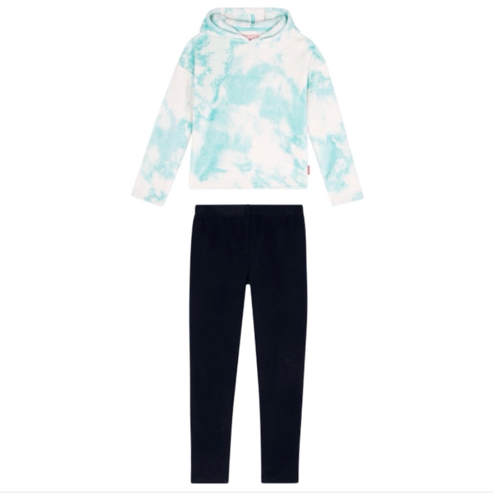 BCBG Girls Youth 2-Piece Set Tie-Dye Plush Hoodie & Legging Sz 7/8 NWT Cozy Warm
